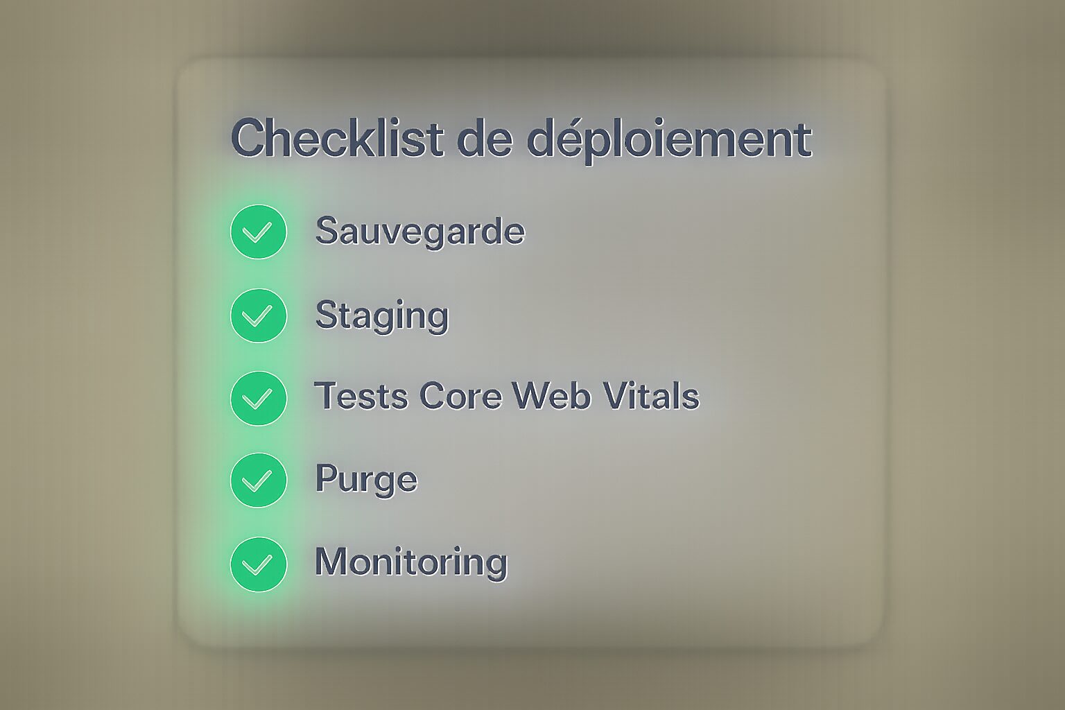Checklist de déploiement du cache WordPress
