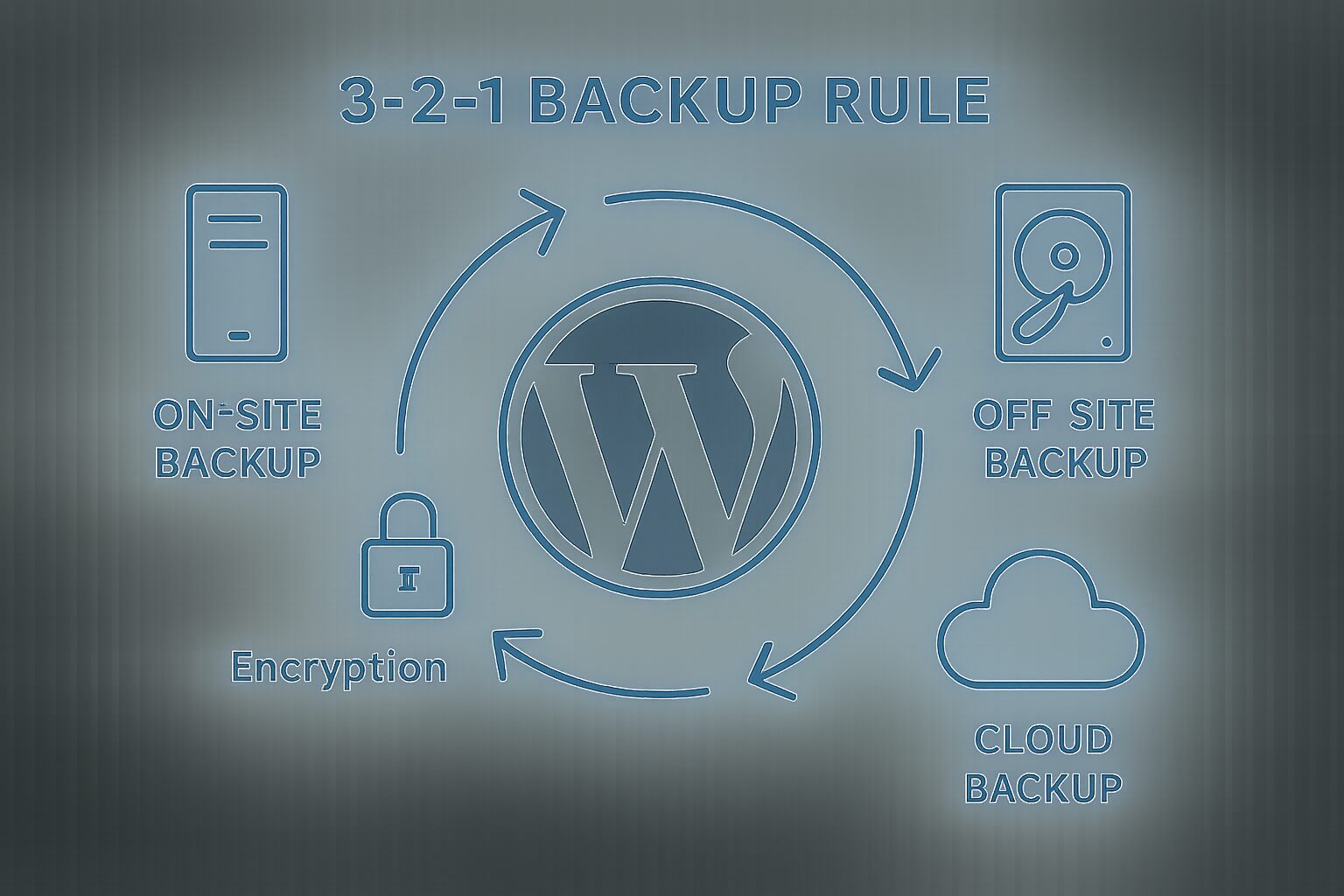 Infographie de la stratégie de sauvegarde 3-2-1 pour WordPress