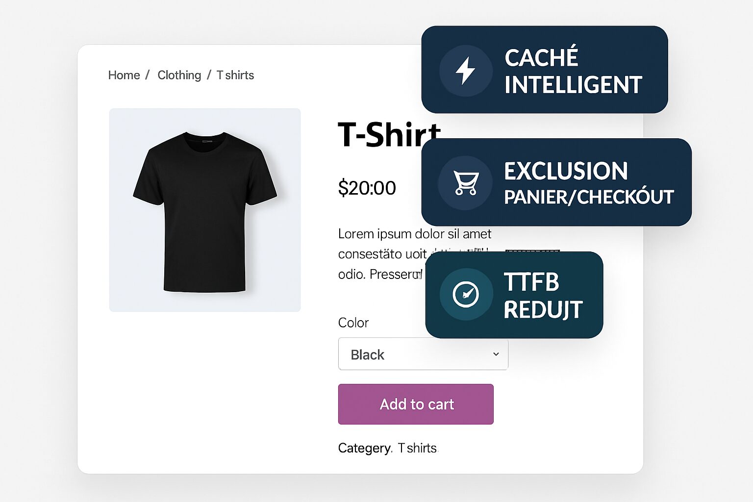 Cache WooCommerce avec exclusions panier et checkout