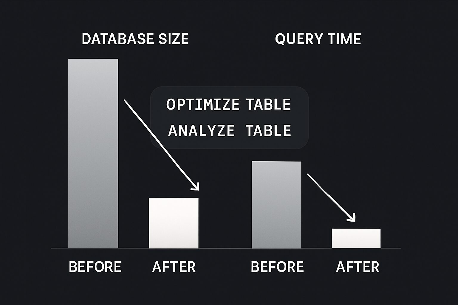 Avant/après : taille de BDD et temps de requête améliorés