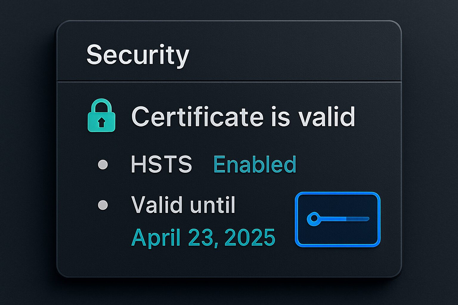 Contrôle des certificats SSL et HSTS actifs