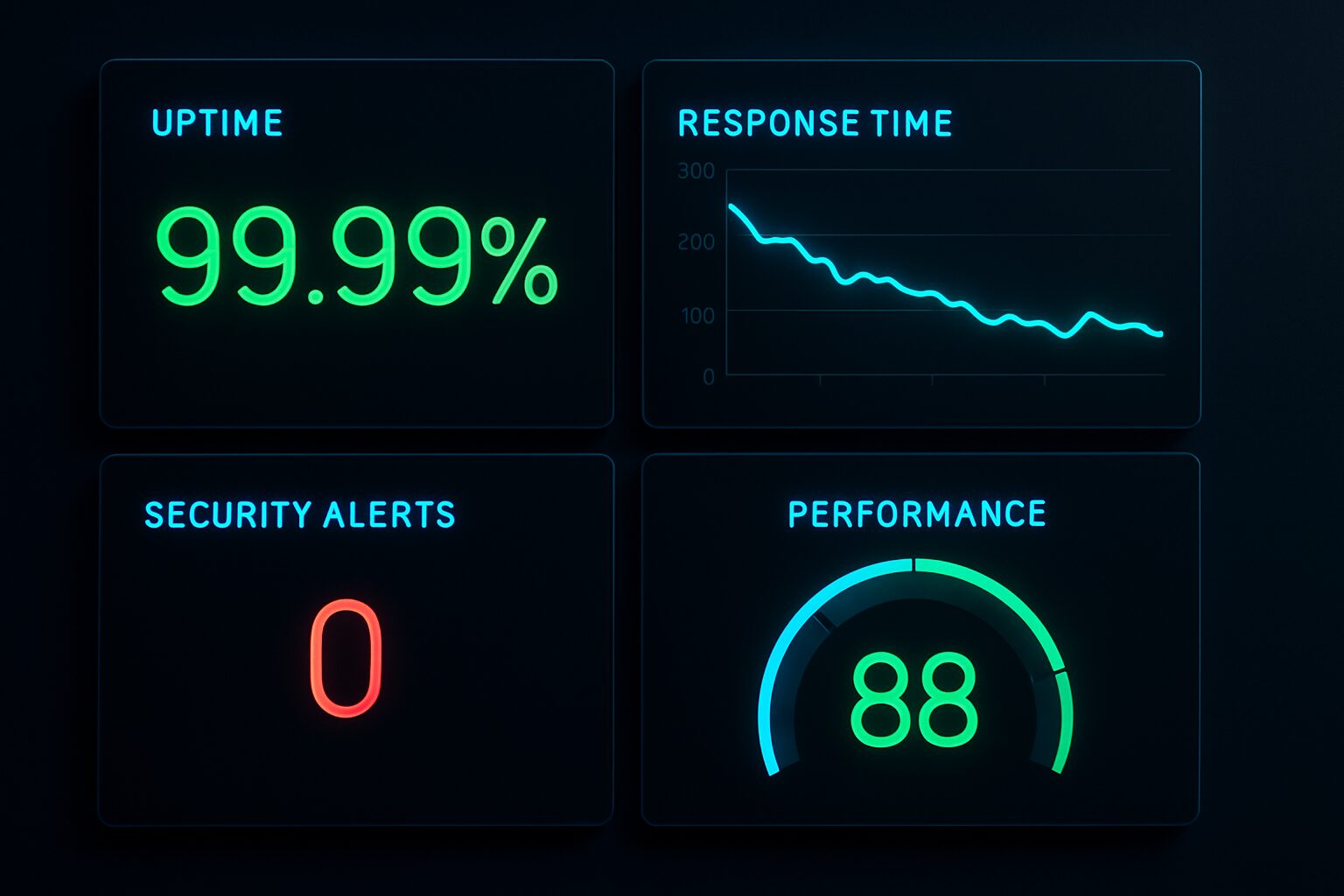 Dashboard de monitoring : uptime et performance