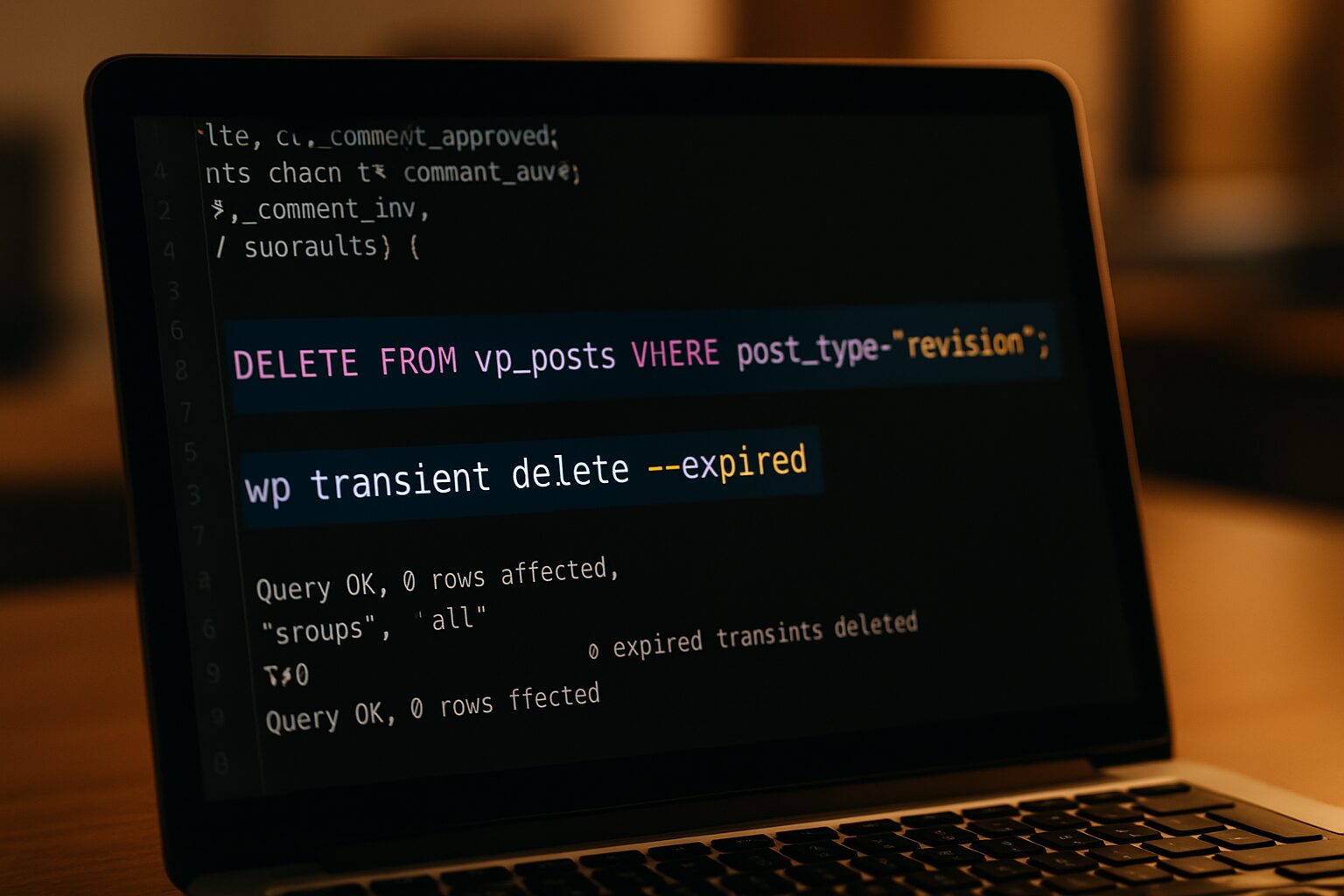 Purge des révisions et transients en SQL et WP-CLI