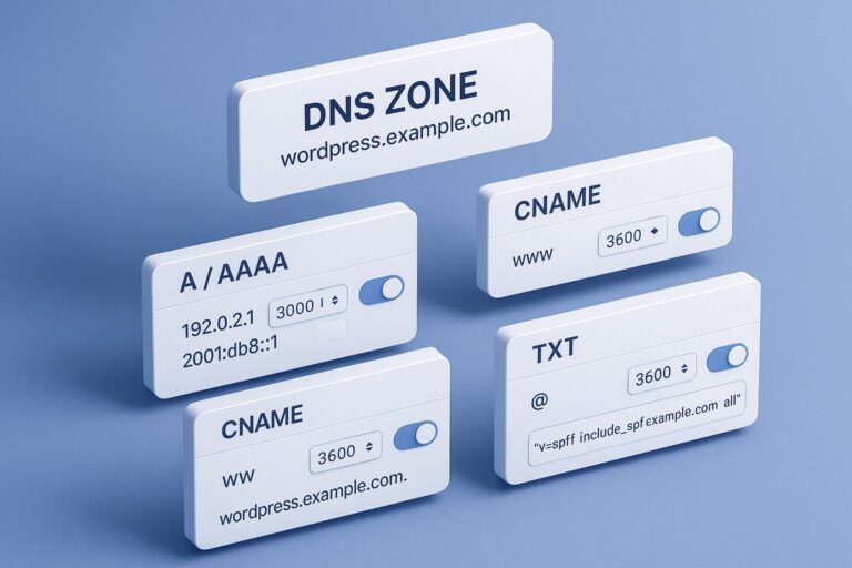 DNS pour WordPress : records A/AAAA, CNAME, MX, TTL… éviter les coupures et les mails perdus