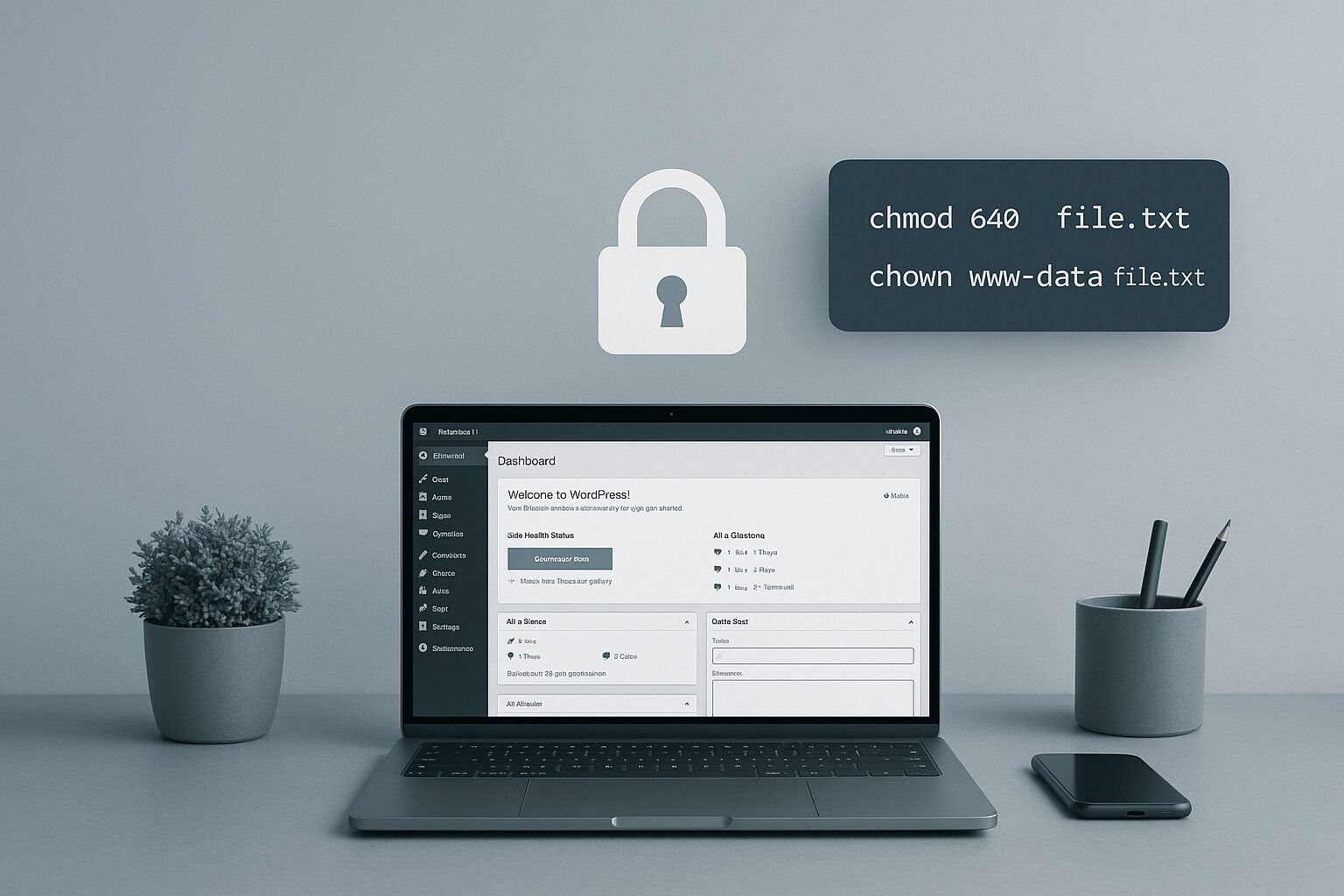 Durcissement WordPress avec commandes CHMOD et blocage de wp-config.php