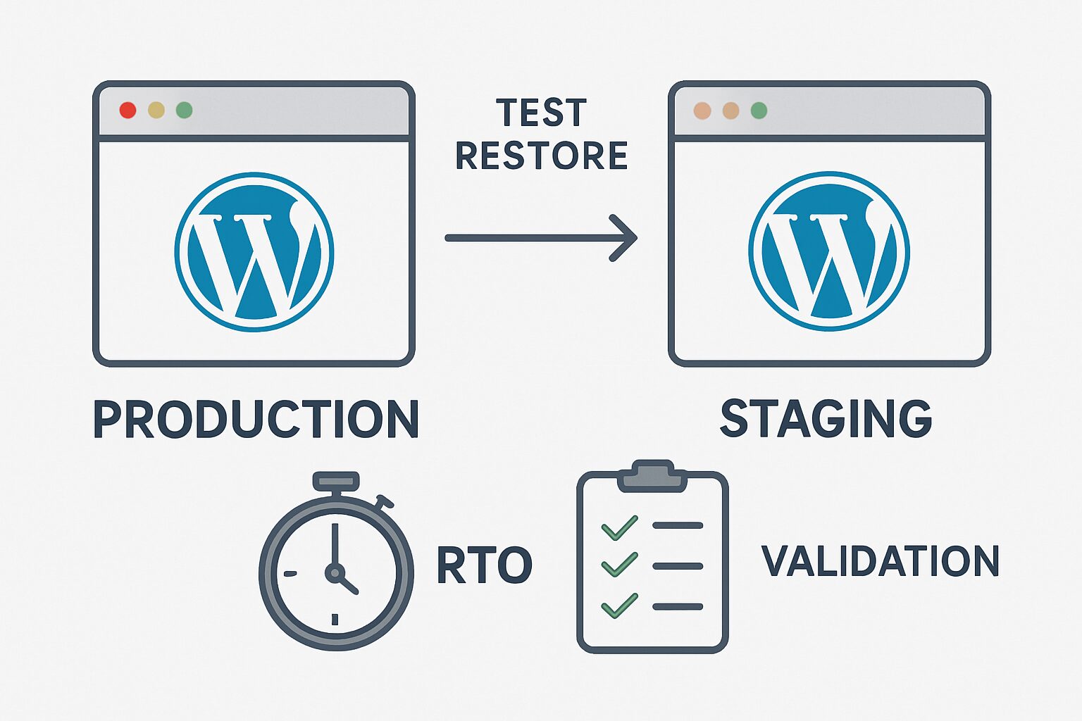 Test de restauration sur environnement de staging WordPress