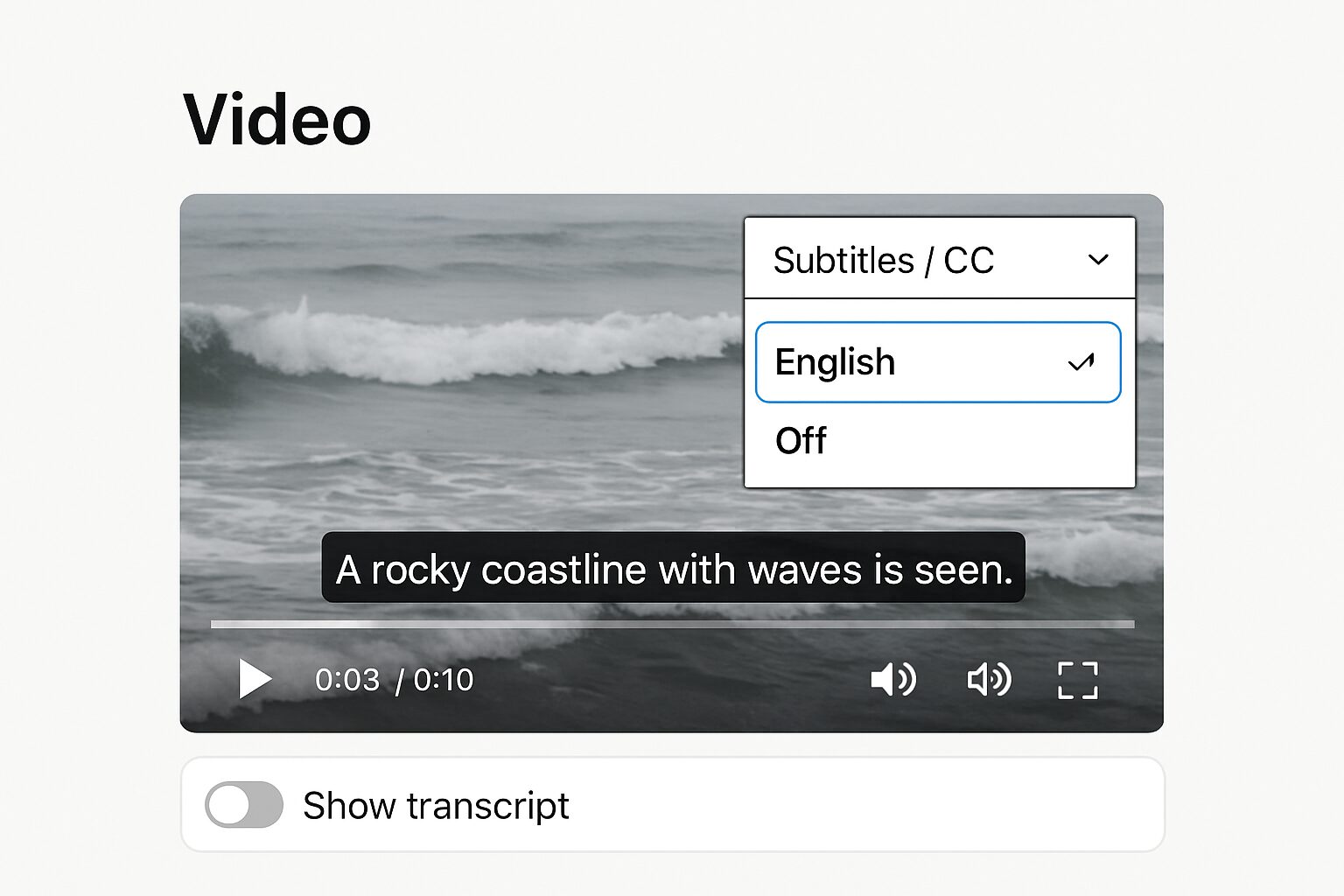 Ajout de sous-titres WebVTT et transcription pour une vidéo WordPress