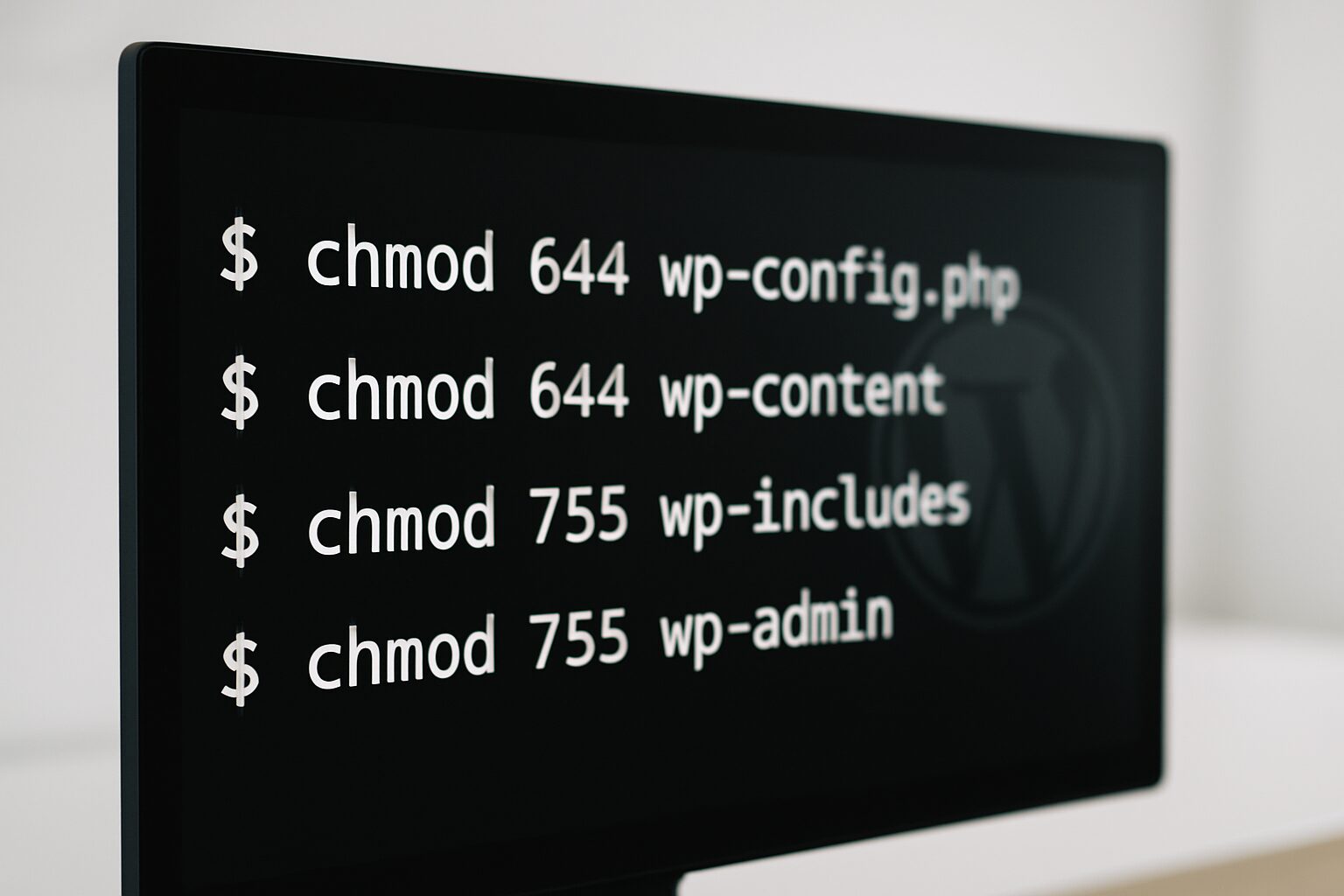 Terminal Linux: appliquer CHMOD 644 et 755 pour WordPress